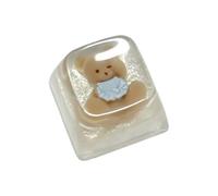 NVOQILIN Teclado de resina 3D con diseño de oso de resina de dibujos animados para teclado mecánico para juegos, accesorios de escritura de personalidad, teclado ligero, teclado para juegos