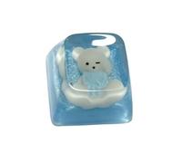 NVOQILIN Teclado de resina 3D con diseño de oso de resina de dibujos animados para teclado mecánico para juegos, accesorios de escritura de personalidad, teclado ligero, teclado para juegos