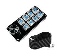 NVOQILIN Teclado macro con perilla de aduana con interruptores mecánicos de 3 teclas, 4 teclas, 6 y 8 teclas intercambiables en caliente para mejorar el teclado macro de aduanas de juegos