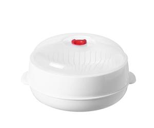 NVOQILIN Vaporizador para horno microondas con tapa y bandeja, diseño de almacenamiento de agua en capas, calefacción multifuncional para microondas y entrada térmica