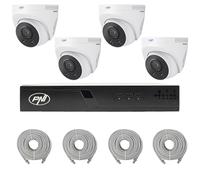 NVR PoE PNI House IP710J - Kit de videovigilancia (4 cámaras PNI IP505J, 5 MP, Cable incluidos)