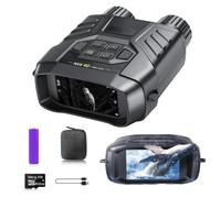 NVS-40 4K 36MP Prismaticos Vision Nocturna para Adultos, Zoom 6X Binoculares Visión Nocturna con Pantalla de 3,0", IR 7 Niveles, Batería 18650 Extraíble, Tarjeta 32GB, para Camping y Seguridad