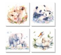 Nvseaty Pintura por números a partir de 5 6 7 8 9 años niña niño pintura por números niños animales junior pintura por números lienzo pequeño con marco pintura por números ovejas elefante panda pato