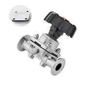 NVSFZGIYG Ajuste de Tubo 12,7mm-51mm x 1,5 "2" válvula diafragma Sanitaria Triple Abrazadera Acero Inoxidable 316L for elaboración Cerveza casera(Composite Diaphragm,38mm)
