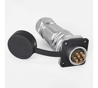 NVSFZGIYG Conector Hembra SF20 de 7 Pines, Impermeable, con Brida 4 Orificios, Empuje y extracción rápidos, Metal, for aviación, Circular, Industrial