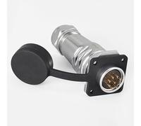 NVSFZGIYG Conector Impermeable SF20 de 9 Pines y 4 Orificios, con Brida, Circular, aviación, Empuje extracción rápidos, Metal Industrial