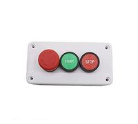 NVSFZGIYG Interruptor de botón pulsador de parada de emergencia NC, Rojo y Verde, Inicio/Apagado, Autoobturador, Impermeable Industrial, 600V, 10A