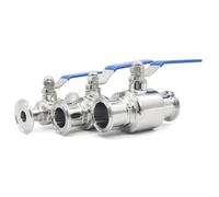 NVSFZGIYG Válvula de Bola rápida Sanitaria Acero Inoxidable 304/316L, Collar Tres Clips 19-51mm, Producto Diario casero 25,4/50,5/64mm(12.7mm Ferrule25.4,SUS316L)