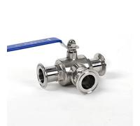 NVSFZGIYG Válvula de Bola Sanitaria Tres vías Acero Inoxidable, virola Puerto TL/50,5/64mm, Producto Diario Hecho a sí Mismo, 19/25/32/38/51mmSS304/316L(T-PORT-19MM Ferrule 50.5,SUS304)
