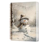 nvucamd Cuaderno vintage de espiral de muñeco de nieve de invierno, cuaderno rústico neutro de Navidad, cuadernos de diario de muñeco de nieve de invierno para mujeres, regalos de Navidad, suministros