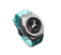 NVVVNX Casioak Mod Kit - Carcasa de metal para reloj GA2100 Hammer Correa de goma + funda para GA2110 cubierta de acero inoxidable, talla única, Agate