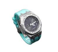 NVVVNX Casioak Mod Kit - Carcasa de metal para reloj GA2100 Hammer Correa de goma + funda para GA2110 cubierta de acero inoxidable, talla única, Agate