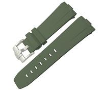 NVVVNX Correa de reloj de goma de 23 mm, 22 mm, 24 mm, para pulseras deportivas Tudor Heritage, Black Bay, Bronce, Pelagos, negro, rojo, impermeable, 24mm Silver buckle, Acetato, No es una piedra