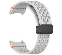 NVVVNX Correa magnética de 20mm para Samsung Galaxy Watch 4 5 Pro 6 7 7LTE 44mm 40mm Watch4/6 banda clásica de silicona sin huecos Correas(Light Gray,Classic 43mm 47mm)
