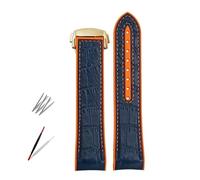 NVVVNX Correas de reloj de silicona de goma para Omega Seamaster 300, correa de reloj speedmaster, correa de reloj Moon de 20mm y 22mm(Blue orange-G,20mm)