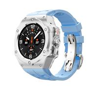 NVVVNX Kit de modificación de aleación para Samsung Galaxy Watch 7 Ultra 47MM Caja de metal para Galaxy Watch 7 Ultra Fluororubber Strap Diy Mod Kit Correas de reloj(Ti-U)