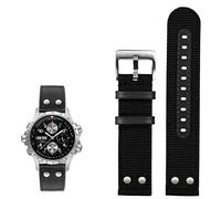 NVVVNX Para el reloj de aviación Hamilton Khaki H77616533 H70615733 Watch Strap Men Watchband Beyond Wind Speed Series Nylon Canvas 20 mm 22 mm(Black silver Pin)