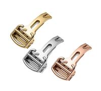 NVVVNX Para tarjeta hebilla de correa globo azul llave de tanque serie London Santos hebilla plegable de acero inoxidable 12 mm, 14 mm, 16 mm, 18 mm, 20 mm(Rose gold,16mm)