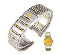 NVVVNX Pulsera Para Omega Con Constelación Serie Twin Eagles Banda De Acero Para Hombres Y Mujeres Cadena De Reloj De Acero Inoxidable Sólido(Silver gold,16-11mm)