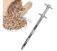 NVYAZJ Muestreador de Polvo, Muestreador de sólidos de Acero Inoxidable con Ventana Cerrada de ф25 mm × 600 mm Piezas Desmontables de 3 Ranuras, Sonda de Grano para Productos químicos sólidos