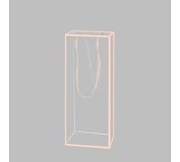 Nvzi 10 bolsas transparentes para ramo de flores con asas, cajas de embalaje de regalos florales transparentes para el día de la madre, boda, cumpleaños (rosa)
