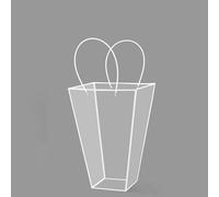 Nvzi 10 bolsas transparentes para ramo de flores con asas, cajas de embalaje de regalos florales transparentes para el día de la madre, boda, cumpleaños (blanco)