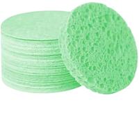 Nvzi 10 piezas de limpiador facial de pulpa de madera comprimida natural biodegradable, removedor de maquillaje, esponja facial, herramienta exfoliante, esponja de limpieza verde