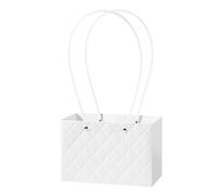 Nvzi 5 bolsas de regalo de flores para el día de la madre, bolsa de papel portátil con asa, cajas de flores impermeables para arreglos, bolsa de regalo de floristería, 4.5 x 3.9 x 4.7 pulgadas