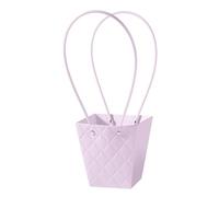 Nvzi 5 bolsas de regalo de flores para el día de la madre, bolsa de papel portátil con asa, cajas de flores impermeables para arreglos, bolsa de regalo de floristería, 4.7 x 3 x 4.9 pulgadas (morado)