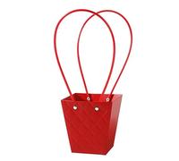 Nvzi 5 bolsas de regalo de flores para el día de la madre, bolsa de papel portátil con asa, cajas de flores impermeables para arreglos, bolsa de regalo de floristería, 4.7 x 3 x 4.9 pulgadas (rojo)