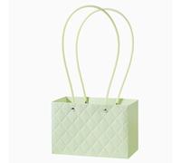 Nvzi 5 bolsas de regalo de flores para el día de la madre, bolsa de papel portátil con asa, cajas de flores impermeables para arreglos, bolsa de regalo de floristería, 4.5 x 3.9 x 4.7 pulgadas (verde)