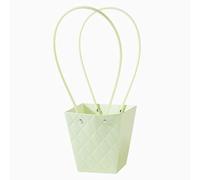 Nvzi 5 bolsas de regalo de flores para el día de la madre, bolsa de papel portátil con asa, cajas de flores impermeables para arreglos, bolsa de regalo de floristería, 4.7 x 3 x 4.9 pulgadas (verde)
