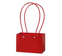 Nvzi 5 bolsas de regalo de flores para el día de la madre, bolsa de papel portátil con asa, cajas de flores impermeables para arreglos, bolsa de regalo de floristería, 4.5 x 3.9 x 4.7 pulgadas (rojo)