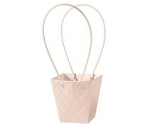 Nvzi 5 bolsas de regalo de flores para el día de la madre, bolsa de papel portátil con asa, cajas de flores impermeables para arreglos, bolsa de regalo de floristería, 4.7 x 3 x 4.9 pulgadas (rosa