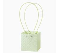 Nvzi 5 bolsas de regalo de flores para el día de la madre, bolsa de papel portátil con asa, cajas de flores impermeables para arreglos, bolsa de regalo de floristería, 4.5 x 4.1 x 4.7 pulgadas (verde)