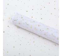 Nvzi Brillantina dorada caliente, gasa de luna estrellada, bolsa de flores, tienda de flores, materiales florales, duraderos y no se rompen fácilmente, decoración de luna estrellada (blanco)