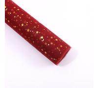 Nvzi Brillantina dorada caliente, gasa de luna estrellada, envoltura de flores, tienda de flores, materiales florales, duraderos y no se rompen fácilmente, decoración de luna estrellada (rojo vino)