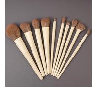 Nvzi Brochas de maquillaje, juego de brochas de maquillaje, kit de 10 brochas de maquillaje de viaje, brochas cosméticas para base de cara, rubor, sombra de ojos (beige)