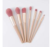 Nvzi Brochas de maquillaje, juego de brochas de maquillaje, kit de 7 brochas de maquillaje de viaje, brochas cosméticas para base de cara, rubor, sombra de ojos (rosa)