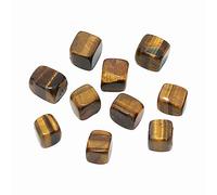 Nvzi Cristal de Ojo de Tigre Cuadrado Pulido y Redondeado, Cristales y Piedras Curativas de Cuarzo a Granel para Wicca, Reiki, Energía Curativa, Piedras de Chakra, Suministros de Brujería (10 piezas)