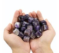 Nvzi Cuadrados de amatista pulidos naturales y piedras de cristal, cristales y piedras curativas de cuarzo a granel para wicca, reiki, energía curativa, piedras de chakra (10 piezas)