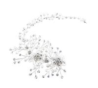 Nvzi Flor nupcial boda horquillas perla de cristal peines Clips tocado oro boda Accesorios para el pelo joyería con diamantes de imitación para novias damas de honor mujeres niñas (plateado) Z76
