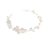 Nvzi Horquillas para el pelo de novia con flores y perlas de cristal, accesorios para el cabello, joyería con diamantes de imitación para novias, damas de honor, mujeres y niñas (dorado) A02