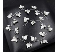 Nvzi Horquillas para el pelo de novia con flores y perlas de cristal, accesorios para el cabello, joyería con diamantes de imitación para novias, damas de honor, mujeres y niñas (plateado) Z30