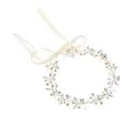 Nvzi Horquillas para el pelo de novia con flores y perlas de cristal, accesorios para el cabello, joyería con diamantes de imitación para novias, damas de honor, mujeres y niñas (dorado) P