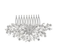Nvzi Horquillas para el pelo de novia con flores y perlas de cristal, tocado, accesorios para el cabello de boda, joyería con diamantes de imitación para novias, damas de honor, mujeres y niñas (G