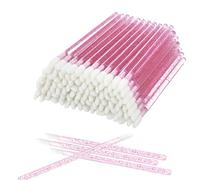 Nvzi - Juego de 200 pinceles de cristal para labios, maquillaje, lápiz labial, brillo labial, sombra de ojos, aplicador, kit de herramientas de belleza (rosa)