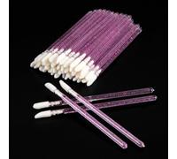 Nvzi - Juego de 200 pinceles de cristal para labios, para maquillaje, lápiz labial, brillo labial, sombra de ojos, aplicador, kit de herramientas de belleza (rojo violáceo)