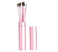 Nvzi Juego de brochas de maquillaje, 5 brochas de maquillaje, kit de brochas de maquillaje de viaje, brochas cosméticas para base de cara, rubor, sombra de ojos con bolsa de almacenamiento (rosa)