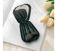 Nvzi Juego de brochas de maquillaje, juego de brochas de maquillaje, kit de 5 brochas de maquillaje de viaje, brochas cosméticas para base de cara, rubor, sombra de ojos con estuche de almacenamiento